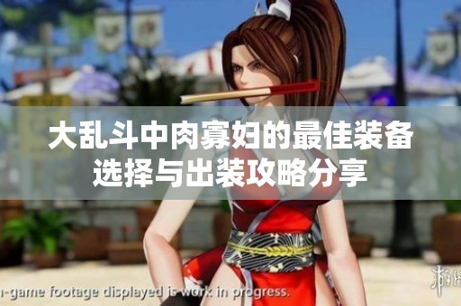 大乱斗中肉寡妇的最佳装备选择与出装攻略分享