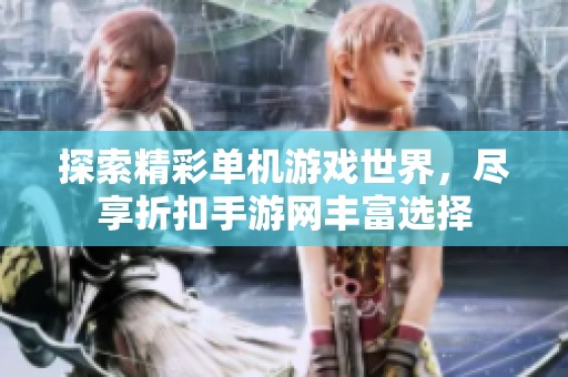 探索精彩单机游戏世界，尽享折扣手游网丰富选择