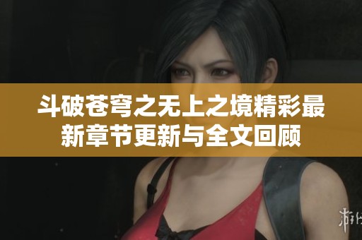 斗破苍穹之无上之境精彩最新章节更新与全文回顾
