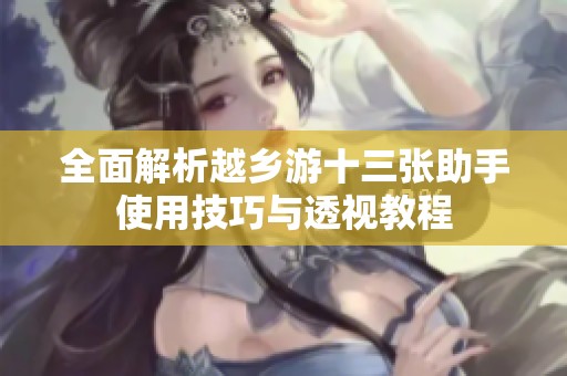全面解析越乡游十三张助手使用技巧与透视教程