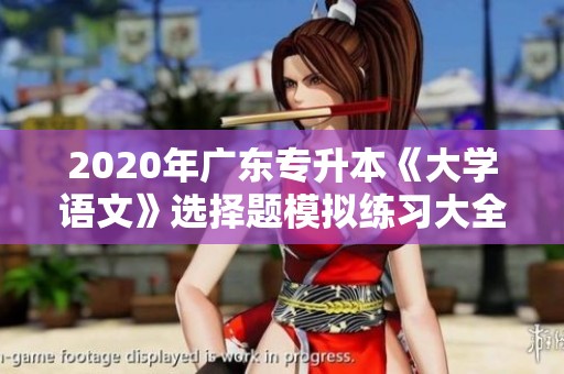2020年广东专升本《大学语文》选择题模拟练习大全