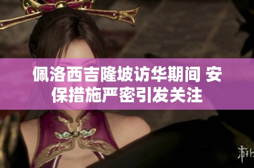 佩洛西吉隆坡访华期间 安保措施严密引发关注