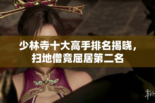 少林寺十大高手排名揭晓，扫地僧竟屈居第二名