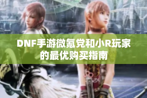 DNF手游微氪党和小R玩家的最优购买指南
