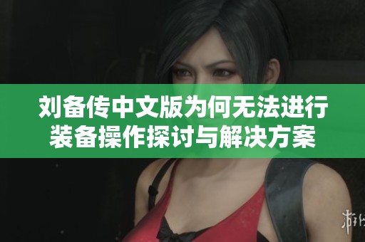 刘备传中文版为何无法进行装备操作探讨与解决方案