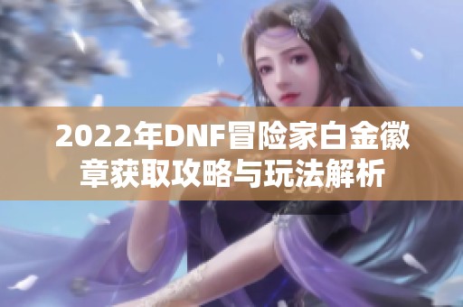 2022年DNF冒险家白金徽章获取攻略与玩法解析