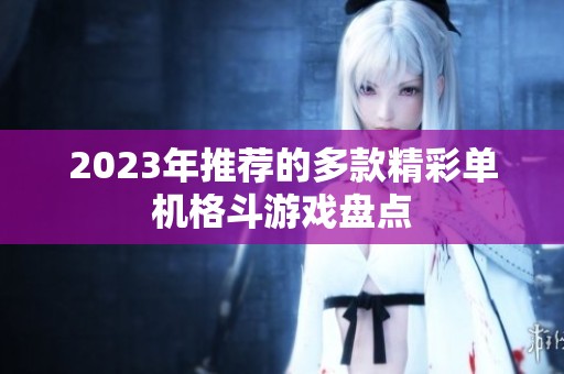 2023年推荐的多款精彩单机格斗游戏盘点