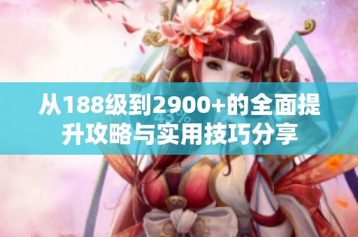 从188级到2900+的全面提升攻略与实用技巧分享