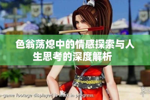 色翁荡熄中的情感探索与人生思考的深度解析  