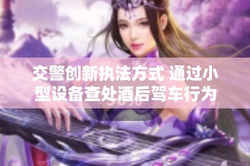 交警创新执法方式 通过小型设备查处酒后驾车行为