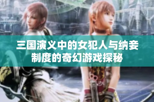 三国演义中的女犯人与纳妾制度的奇幻游戏探秘