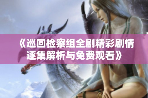 《巡回检察组全剧精彩剧情逐集解析与免费观看》