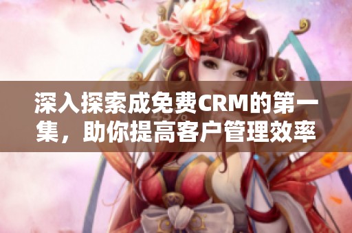 深入探索成免费CRM的第一集，助你提高客户管理效率