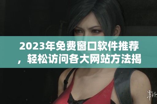 2023年免费窗口软件推荐，轻松访问各大网站方法揭秘