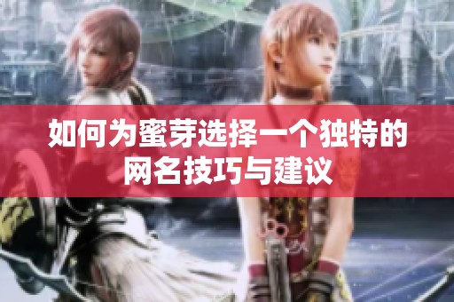 如何为蜜芽选择一个独特的网名技巧与建议