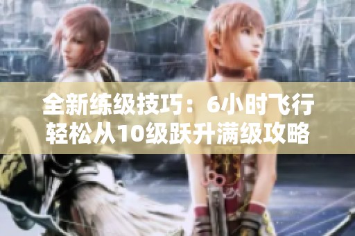 全新练级技巧：6小时飞行轻松从10级跃升满级攻略