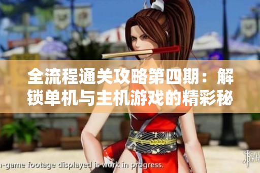 全流程通关攻略第四期：解锁单机与主机游戏的精彩秘籍