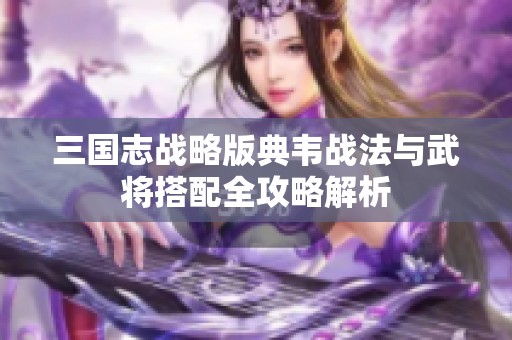 三国志战略版典韦战法与武将搭配全攻略解析