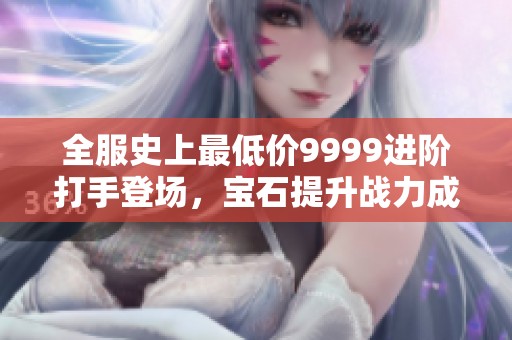 全服史上最低价9999进阶打手登场，宝石提升战力成亮点