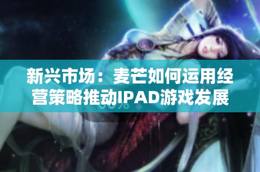 新兴市场：麦芒如何运用经营策略推动IPAD游戏发展