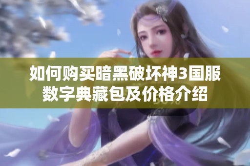 如何购买暗黑破坏神3国服数字典藏包及价格介绍