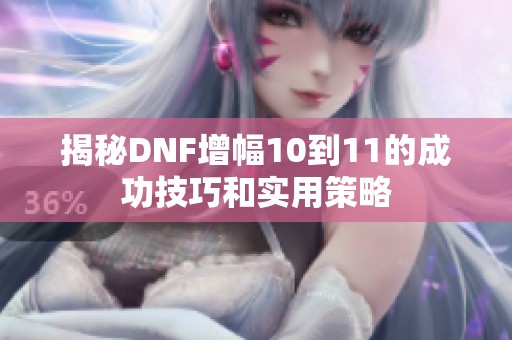 揭秘DNF增幅10到11的成功技巧和实用策略