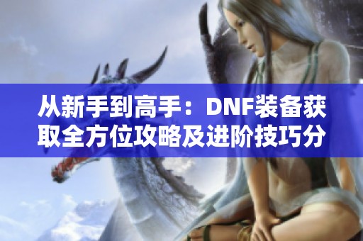 从新手到高手：DNF装备获取全方位攻略及进阶技巧分享