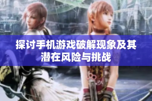 探讨手机游戏破解现象及其潜在风险与挑战
