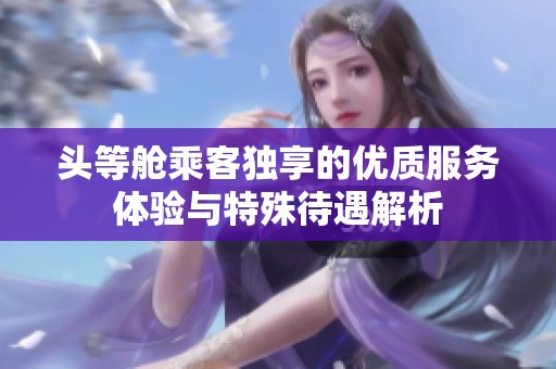 头等舱乘客独享的优质服务体验与特殊待遇解析