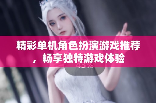 精彩单机角色扮演游戏推荐，畅享独特游戏体验