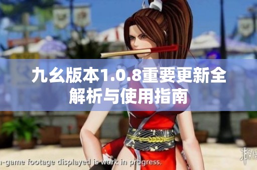 九幺版本1.0.8重要更新全解析与使用指南