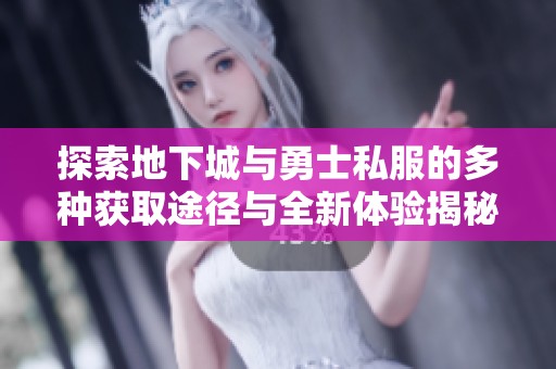 探索地下城与勇士私服的多种获取途径与全新体验揭秘