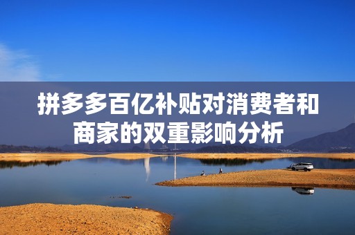 拼多多百亿补贴对消费者和商家的双重影响分析