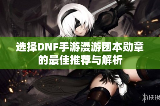 选择DNF手游漫游团本勋章的最佳推荐与解析
