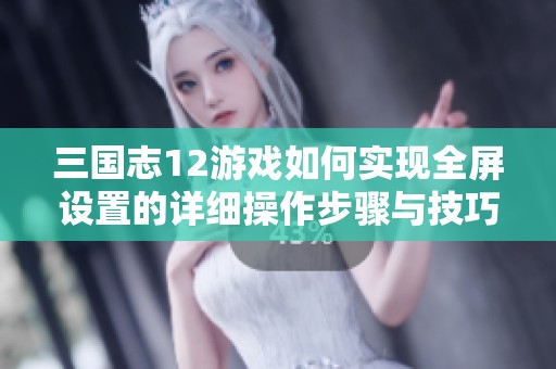 三国志12游戏如何实现全屏设置的详细操作步骤与技巧分享
