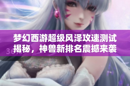 梦幻西游超级风泽攻速测试揭秘，神兽新排名震撼来袭