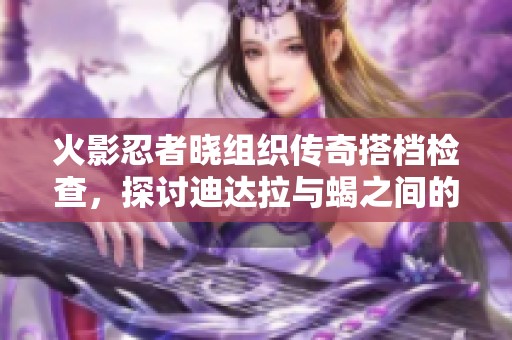 火影忍者晓组织传奇搭档检查，探讨迪达拉与蝎之间的深厚羁绊