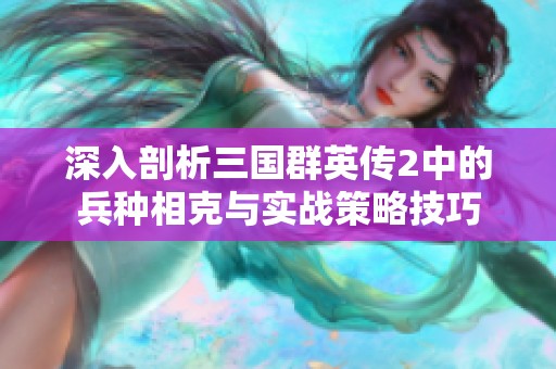 深入剖析三国群英传2中的兵种相克与实战策略技巧