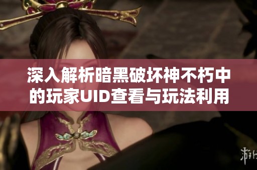 深入解析暗黑破坏神不朽中的玩家UID查看与玩法利用技巧