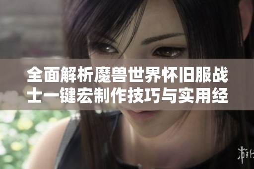 全面解析魔兽世界怀旧服战士一键宏制作技巧与实用经验