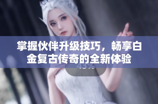 掌握伙伴升级技巧，畅享白金复古传奇的全新体验