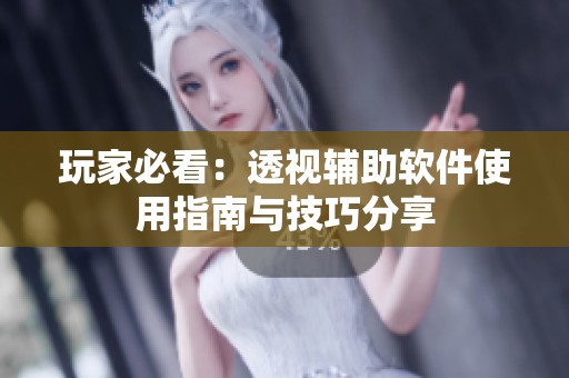 玩家必看：透视辅助软件使用指南与技巧分享