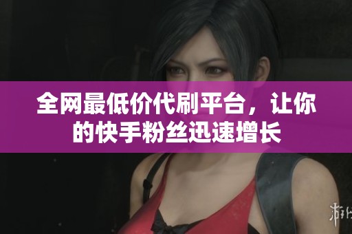 全网最低价代刷平台，让你的快手粉丝迅速增长